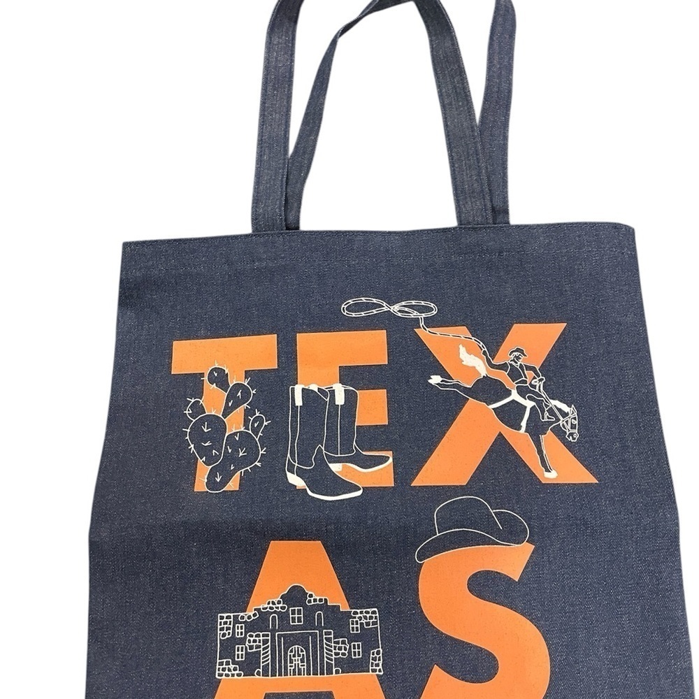 Texas Graphic Denim Tote Bag - Picture 3 of 8